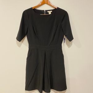 Sleeved Black Dress w/ Pockets